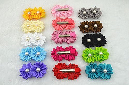 CG TECH (15 stlye ,Total 30 pcs) colorful Fashion Girls Bows Rubber Bands Kids Flower Headband Hair Accessories
