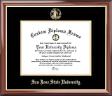 San Jose State University Spartans - Embossed Seal - Mahogany Gold Trim - Diploma Frame