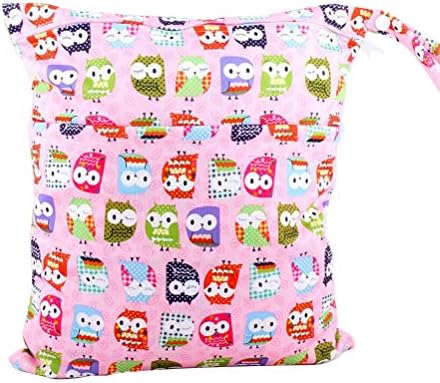 HAQILA NPDH29 Baby Printing Waterproof Washable Double zipper Diaper Bags,W11.02xH14.17IN,Pink Birds