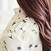 Shouhengda Women Long Sleeve Chiffon Blouse Floral Printed Button Shirts