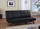 Black With White Stitching Bonded Vinyl Klik Klak Sofa Bed Sleeper