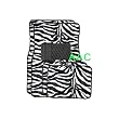 A Set of 4 Universal Fit Animal Print Carpet Floor Mats for Cars / Truck - Zebra White Tiger