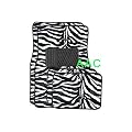A Set of 4 Universal Fit Animal Print Carpet Floor Mats for Cars / Truck - Zebra White Tiger