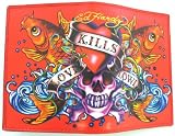 Authentic Ed Hardy Love Kills Slowly Design Card Holder - Red