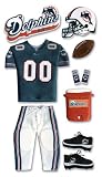 NFL TEAM UNIFORM 3-D Stickers MIAMI DOLPHINS - DISCONTINUED ITEM - For Scrapbooking, Card Making & Craft Projects