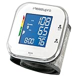 MeasuPro Digital Wrist Blood Pressure Monitor with Heart Rate Monitor, Hypertension Color Alert Display, Two User Modes, IHB Indicator and Memory Recall