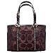 AUTHENTIC COACH GALLERY SIGNATURE STUDDED TOTE 11505 (Dark Brown)