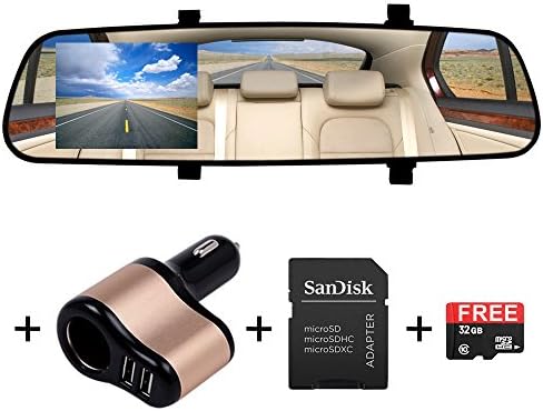 BEST Car Dash Cam Camera Bundle by SAFECAM with FREE 32GB memory Card - Full 1920 x 1080P HD Video Camcorder - Accident Auto Detection G-Sensor DASH CAM - FREE BONUS: IN-CAR CHARGER