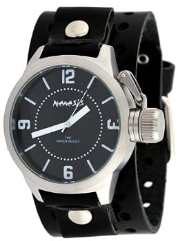 Nemesis #B032K Men's Premium Wide Leather Cuff Band Russian Diver Watch