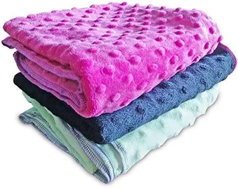 MONSTERKIDZ™ Girls 3 Pack Newborn Baby Swaddle Receiving Sensory Fleece Security Blanket Wrap (PINK, BLACK, GREEN) LARGE 30" x 30" / Snuggle Dots Help Fussy Baby Sleep - All Season - MADE IN USA
