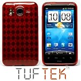 TUF TEK Clear Bright Red Argyle TPU Candy Skin Cover Case for HTC Inspire 4 ....