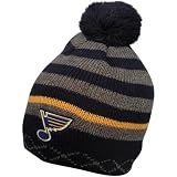 NHL Old Time Hockey St. Louis Blues Navy Blue-Charcoal Nucleus Cuffless Beanie