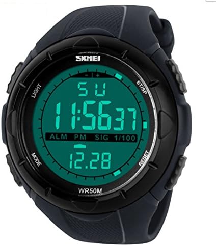 Shangdongpu Military Simple Design Digital LED Screen Backlight Easy Reading Grey Waterproof Sport Watch