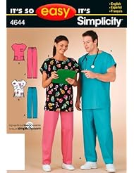 Art and Craft Supply: Simplicity Sewing Pattern 4644 Its So Easy Miss/Men Scrubs, A (XS-S-M-L-XL) - Simplicity Creative Group, Inc