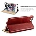 iPhone 7 Plus Case, Benuo [Vintage Classic Series] [Genuine Leather] Handmade Folio Flip Corrected Grain Leather Case [Ultra Slim] [Magnetic Closure] with Built-in Stand for iPhone 7 Plus (Red)