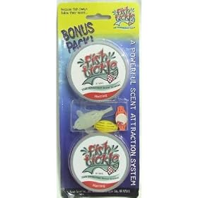 Click here to buy AQUA-SCENT Fish Tickle Attractant Pellets Herring BONUS PACK! 32 tablets, 2 Aqua bugs and 1 Aqua....