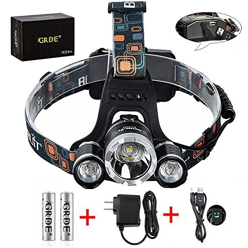 Super Bright 5000 Lm 3 Beads 4 Modes Led Headlight Comfortable Wearing Led Headlamp, HandsFree