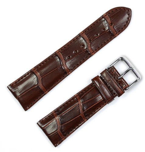 Genuine Alligator Watchband Brown 18mm Watch band by deBeer