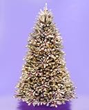 7.5' Lightly Flocked Dunhill Fir Pre-Lit Artificial Christmas Tree Berries Cones