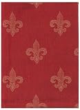 100% Cotton Jacquard Fleur De Lis Red Dishtowel 18" X 28" Set / 6