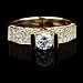Holyland-2 C DIAMOND SOLITAIRE ACCENTS PROMISE RING 18K Y G GOLD