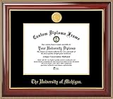 IMAGE OF University of Michigan Wolverines - Gold Medallion - Mahogany Gold Trim - Diploma Frame