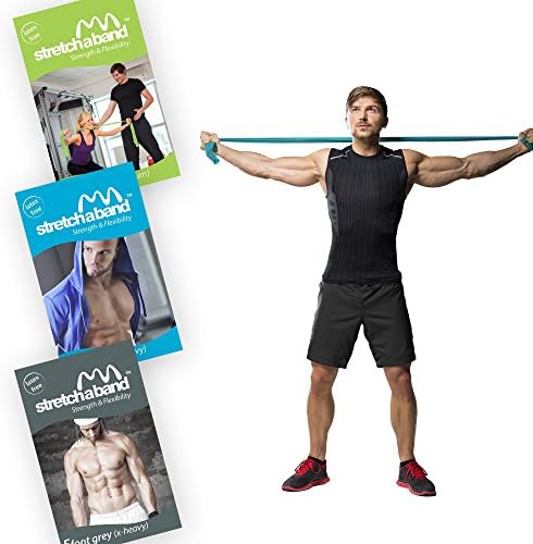 Stretchaband Latex Free Bands Resistance Bands Workout Pack - Perfect for the Gym, Home Workouts and General Fitness - Burn Fat and Build Muscle - Pack of 3