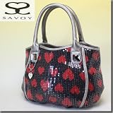 新入荷サボイSAVOY スパンコールハート柄スクエアービジュー付きトート19SM9640602