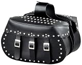 Large Studded Black Leather Motorcycle Saddlebags