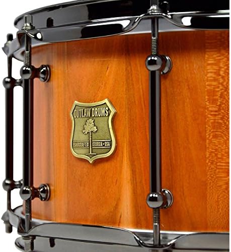 OUTLAW DRUMS Cherry Stave Snare Drum with Black Chrome Hardware 14 x 6.5 in. Natural