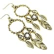 Goldtone Leaves Charm Dangle Earrings Fashion Jewelry