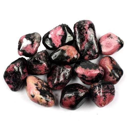 Crystal Allies Materials: 1/2lb Bulk Tumbled Rhodonite Stones from South Africa - Large 1" Polished Natural Crystals for Reiki Crystal Healing *Wholesale Lot*
