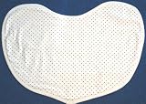 NuAngel Large Contoured Burp Pad - Set of 2 - 100% Cotton (White with Black Dots)