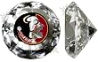 Florida State Seminoles Logo On A 4" Diamond Glass. Jewelry Box Included