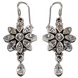 Gifts Anniversary Silver Zircon Earrings 1.75 inches (erg105)