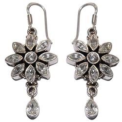 Gift of Love Sivler Zircon Earrings 1.75 inches (erg105)