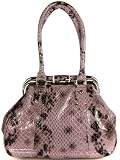 Womens Purple Snake Metal Frame Vintage Grab Handbag