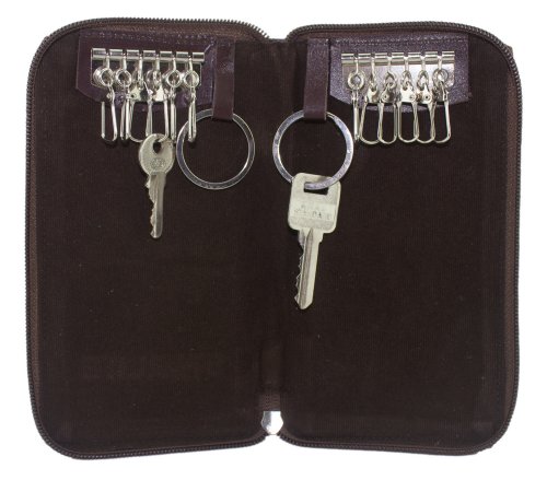 Starlite~Brown Keychain Wallet Purse 12 Small Keyhooks &amp; 2 Large Key Ring