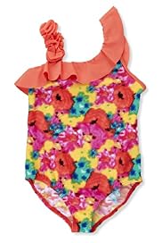 Asymmetric Floral Corsage Swimsuit
