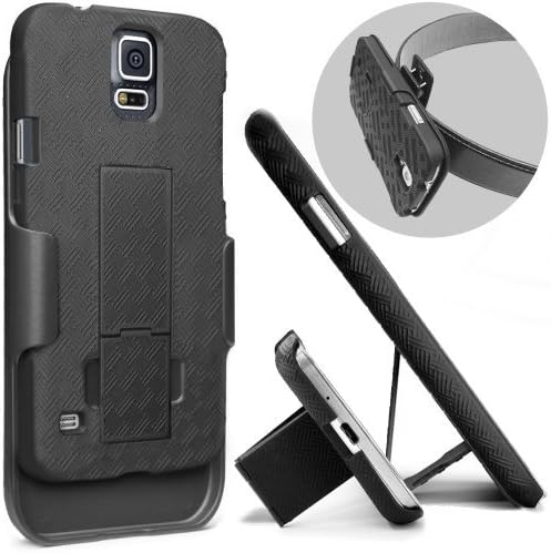 Caseology Hard Shell Holster Combo with Slim Fit Kickstand Case and Swivel Belt Clip Holster for Samsung Galaxy S5