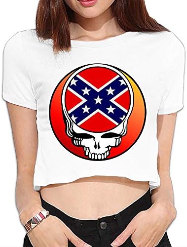 JUN Women's Dew Navel T Dixie Skull Hipsters White M