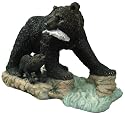 Black Bear Mom & Cub w/ Fish Sculpture 19"x13" New!!