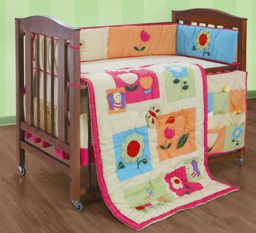 'Flower Blocks' 5-Piece Baby's Crib Set