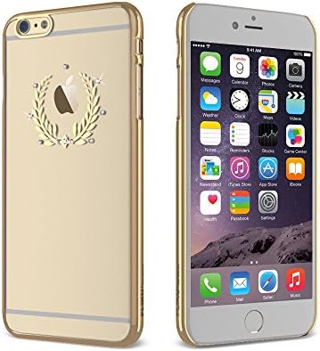 iPhone 6s Case, FLIKU Luxury Series [Electroplated Frame Cover Case] Slim Fit [Premium Crystals] Lightweight [Anti-Scratch Coating] Case for iPhone 6s / iPhone 6 4.7 inch - Gold Glorious Wreath