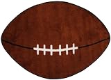 Roule Fun Time Shape Collection Football 28X45 Inch Kids Area Rugs
