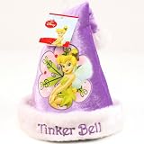 Kids 3-9 Disney Tinker Bell Velour Santa Christmas Hat Purple with White
