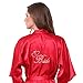Joytton Women's Satin Kimono Robe with Embroidered Bride Short