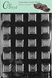 Cybrtrayd AO071 Traditional Square Chocolate Candy Mold with Exclusive Cybrtrayd Copyrighted Chocolate Molding Instructions