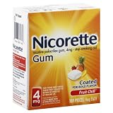 Nicorette Stop Smoking Aid, 4 mg, Gum, Fruit Chill 100 pieces