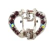 Hair Clip - H64 - Heart set with Swarovski (tm) Crystal Stones - Small Size ~ Amethyst (Purple)
